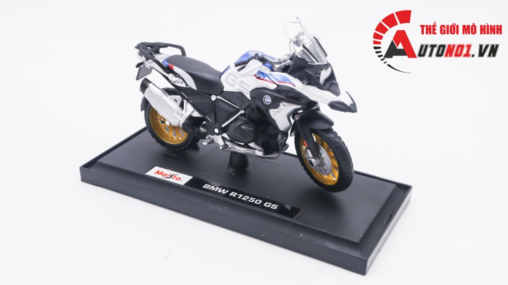 MÔ HÌNH XE BMW R1250 GS WHITE 1:18 MAISTO 8009