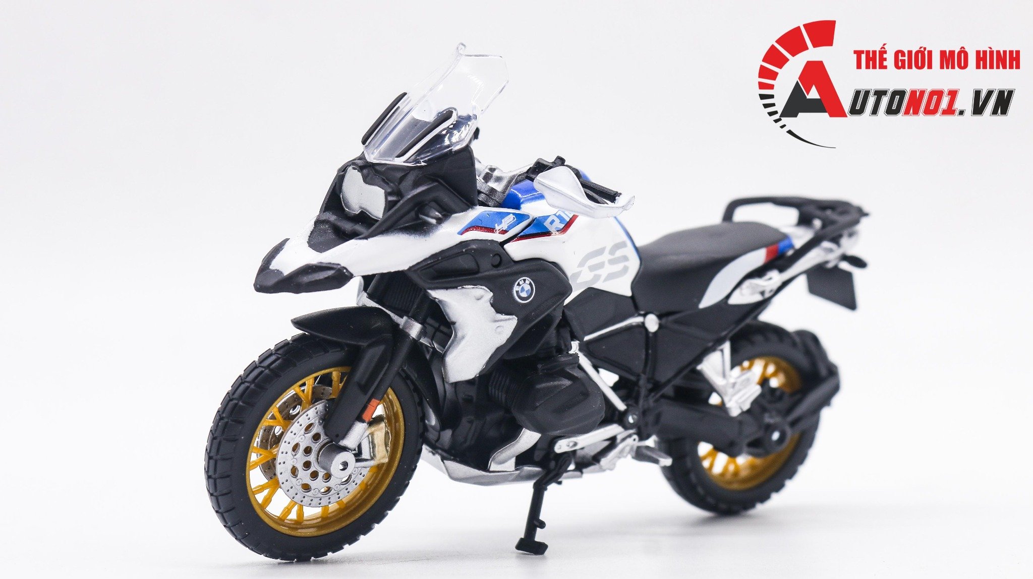  Mô hình xe Bmw R1250 gs white 1:18 Maisto 8009 