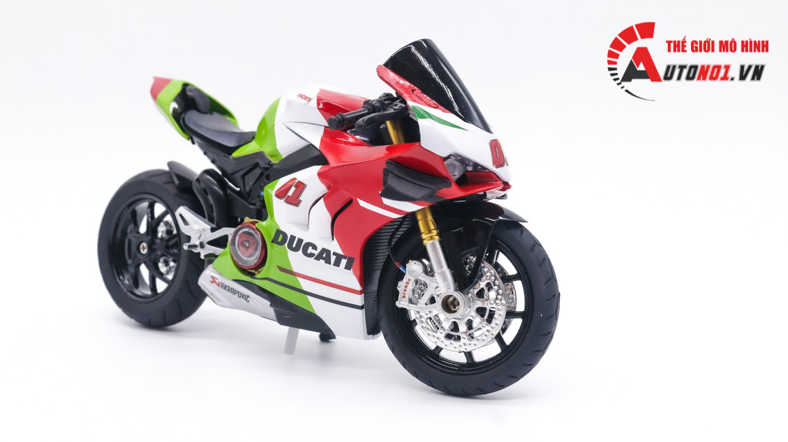  Mô hình xe độ Ducati panigale V4S Italy No.1 độ nồi tỉ lệ 1:12 Autono1 D223K 