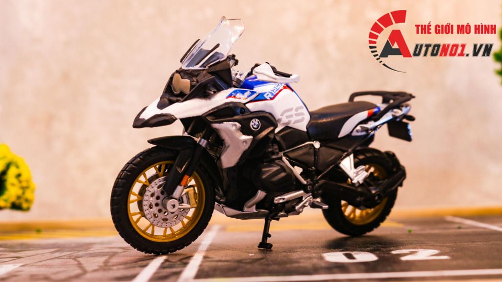 MÔ HÌNH XE BMW R1250 GS WHITE 1:18 MAISTO 8009