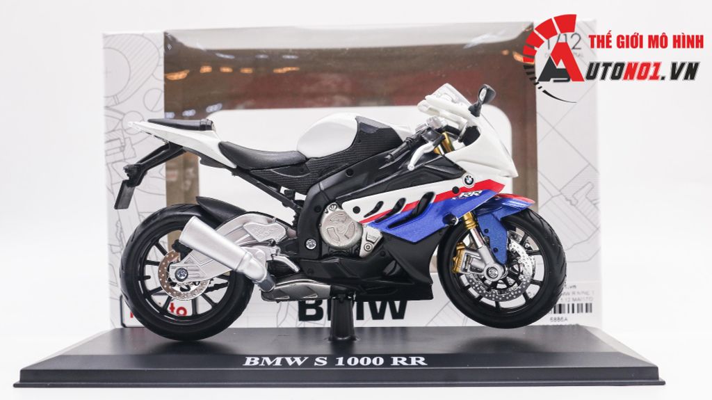 MÔ HÌNH XE BMW R1250 GS WHITE 1:18 MAISTO 8009