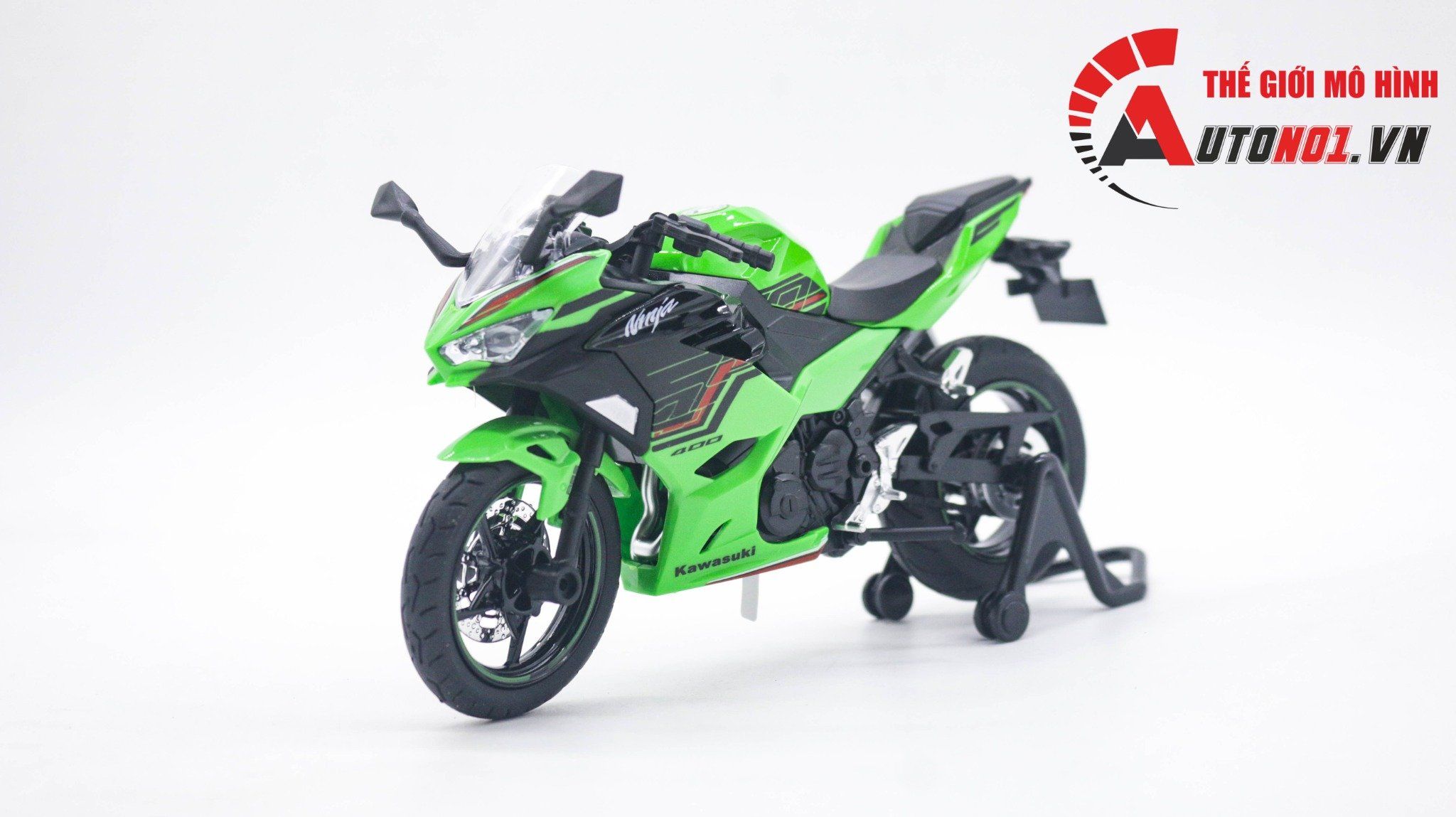  Mô hình xe Kawasaki Ninja 400 tỉ lệ 1:12 Huayi Alloy MT059 