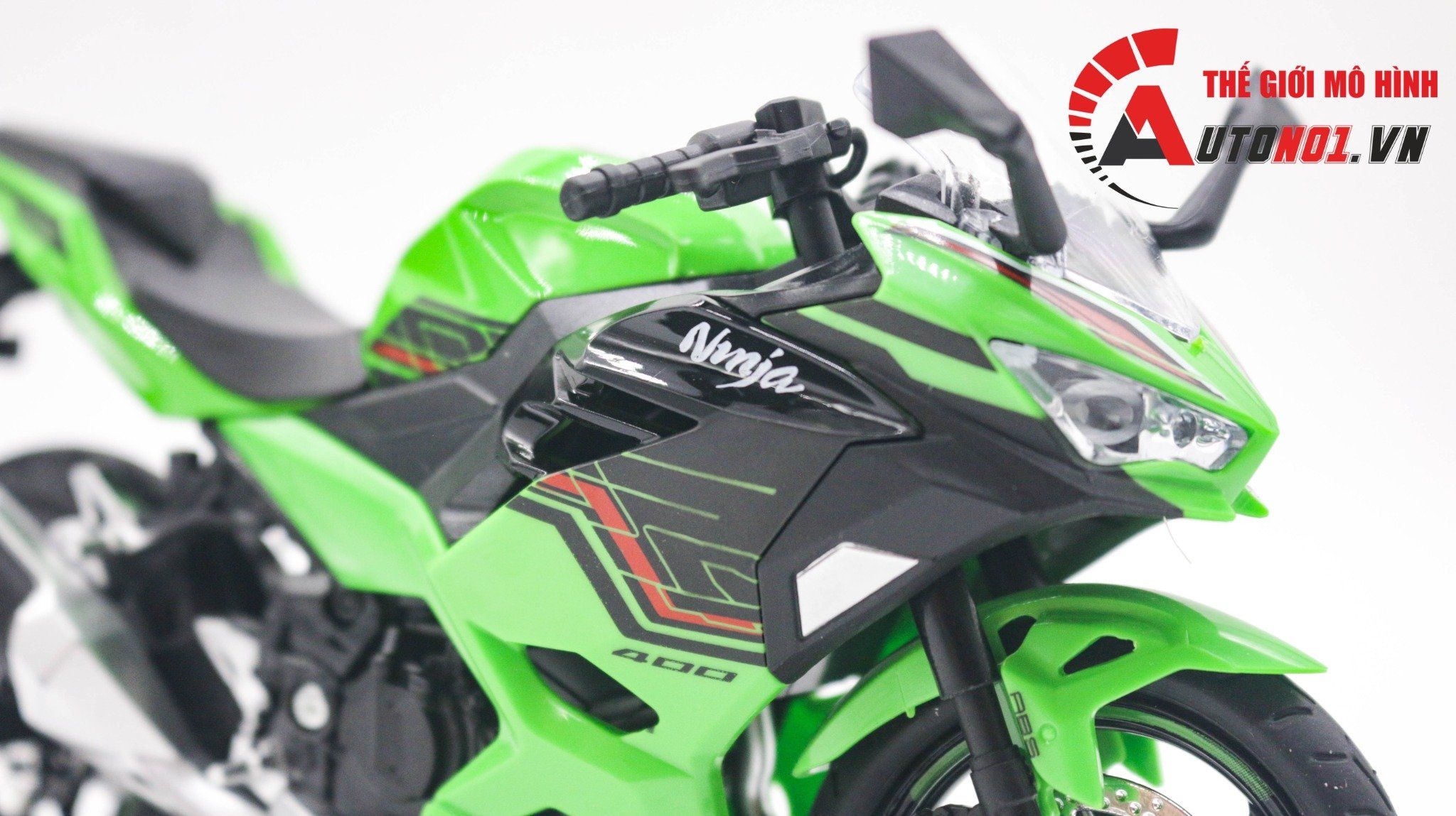  Mô hình xe Kawasaki Ninja 400 tỉ lệ 1:12 Huayi Alloy MT059 