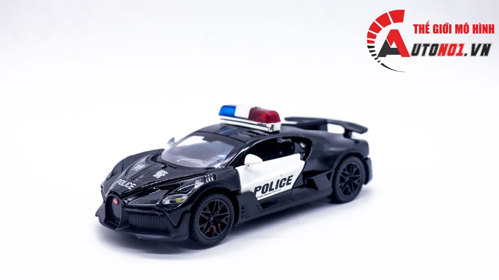  Mô hình xe ô tô Bugatti Divo police black full open tỉ lệ 1:32 Ty model OT319 