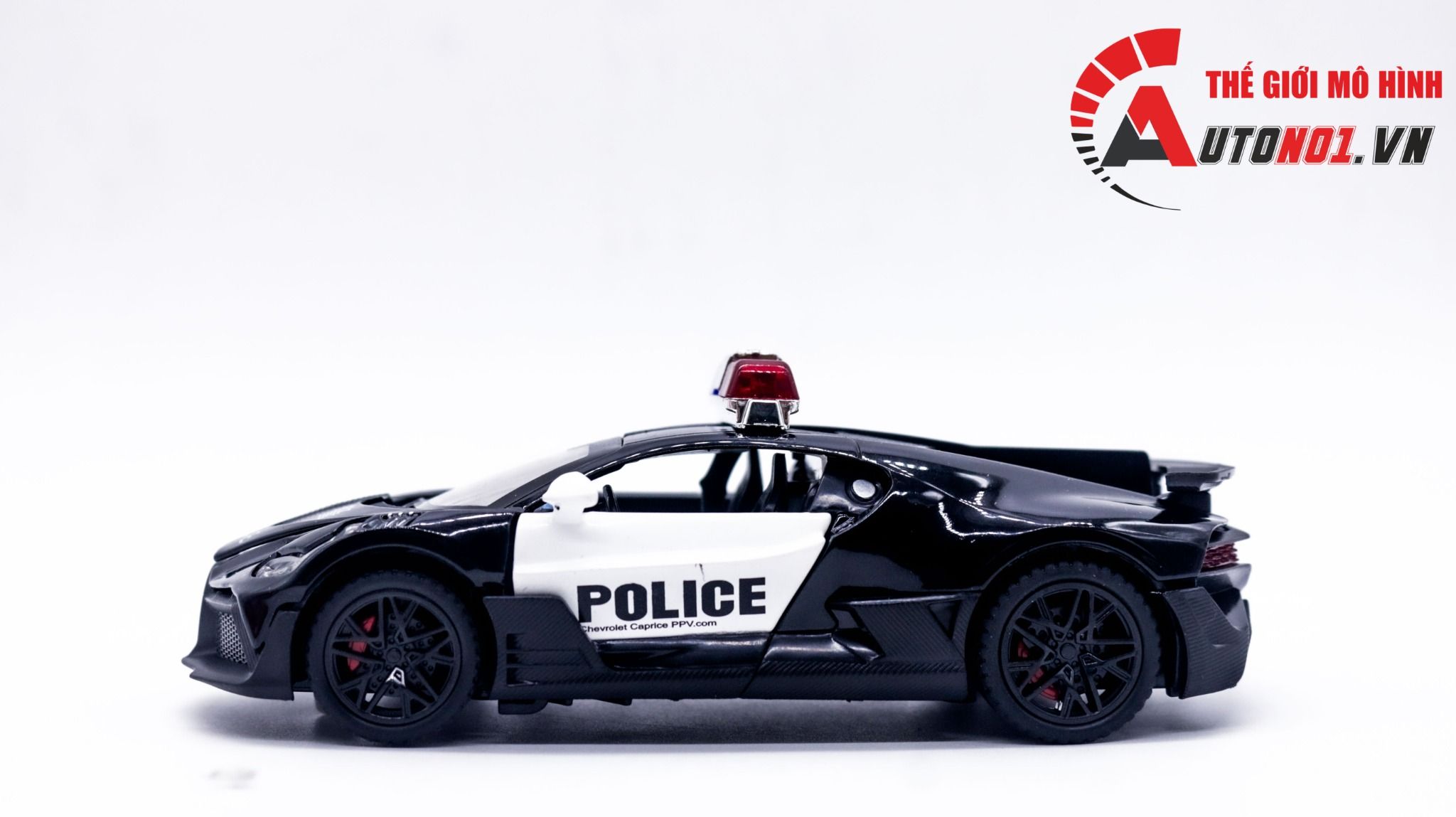  Mô hình xe ô tô Bugatti Divo police black full open tỉ lệ 1:32 Ty model OT319 