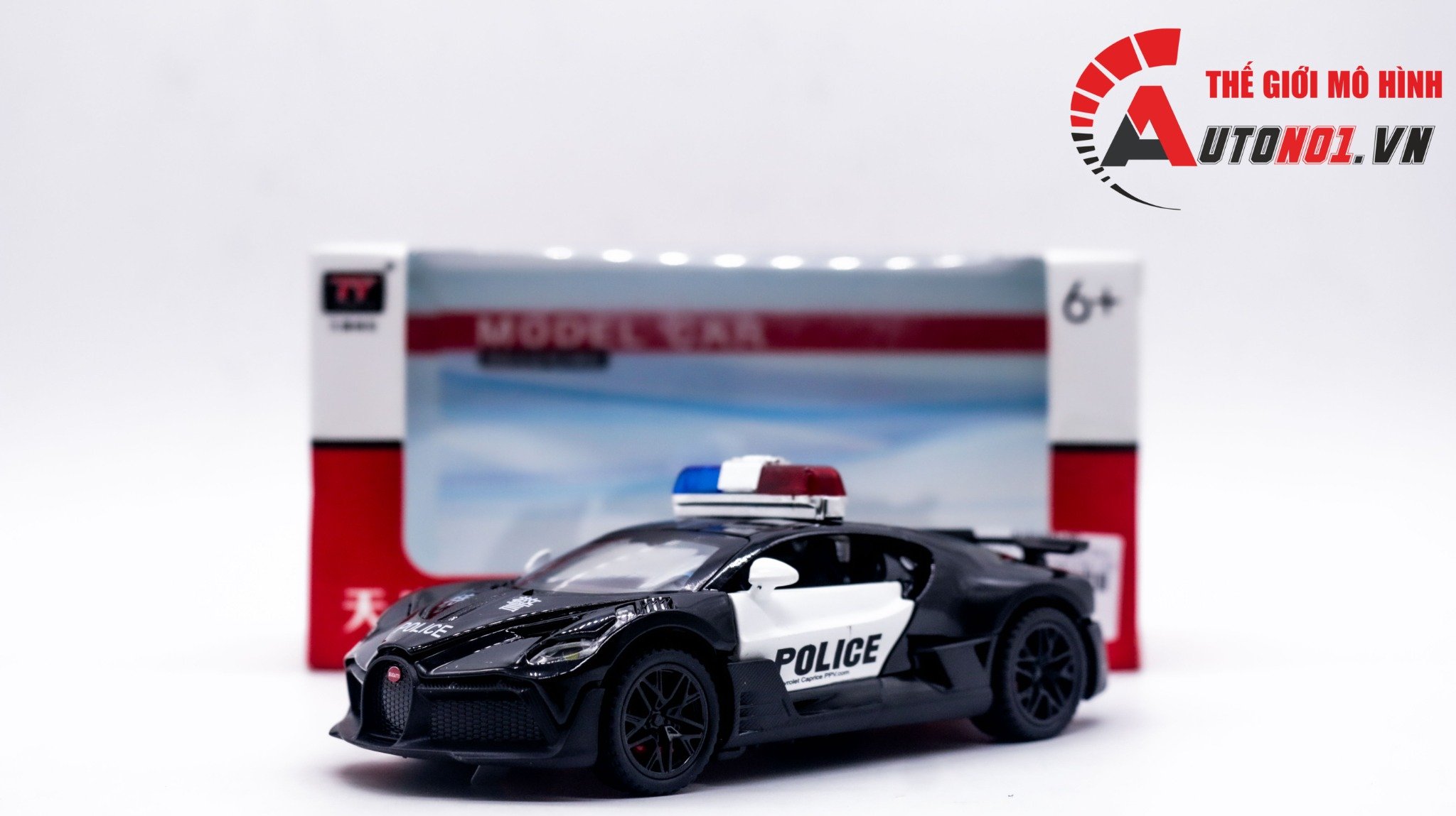  Mô hình xe ô tô Bugatti Divo police black full open tỉ lệ 1:32 Ty model OT319 