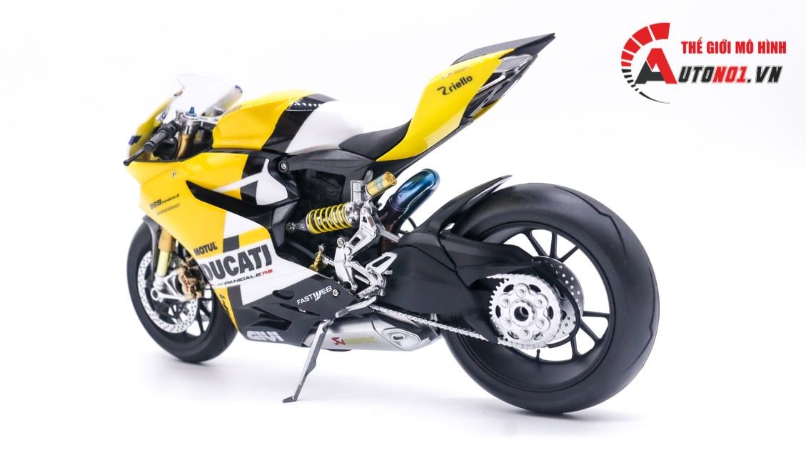  Mô hình xe cao cấp Ducati 899 Panigale Yellow Tỉ Lệ 1:12 Tamiya D127 