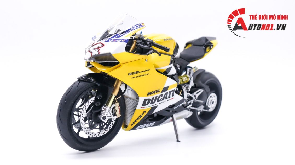  Mô hình xe cao cấp Ducati 899 Panigale Yellow Tỉ Lệ 1:12 Tamiya D127 