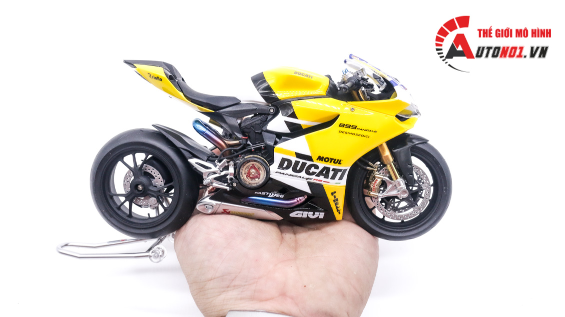  Mô hình xe cao cấp Ducati 899 Panigale Yellow Tỉ Lệ 1:12 Tamiya D127 