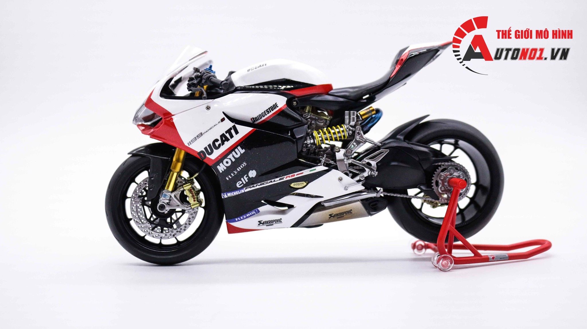  Mô hình xe Ducati 1199 Panigale S Custom Autono1 Anniversary Nồi Khô 1:12 Tamiya D074 