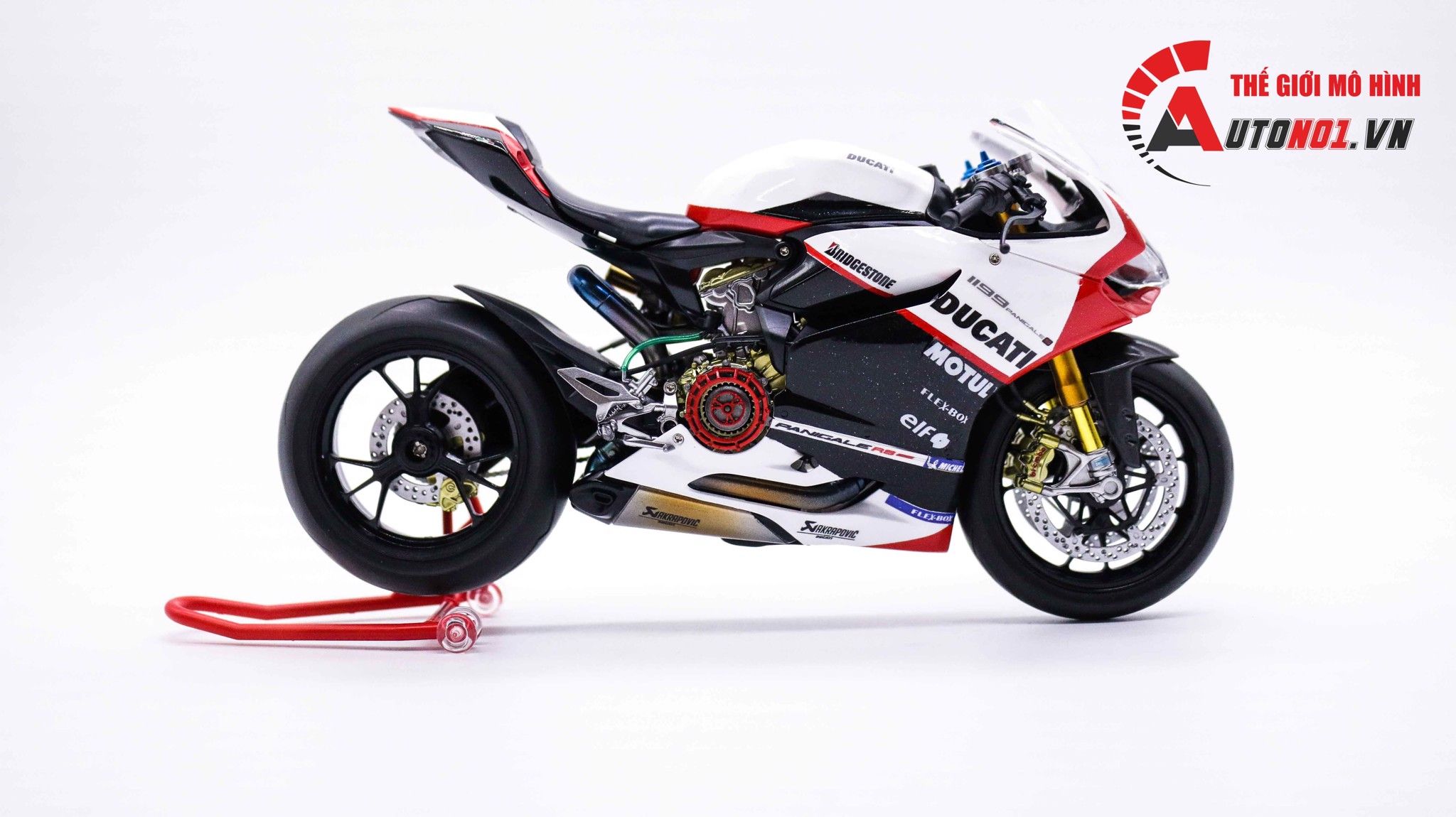  Mô hình xe Ducati 1199 Panigale S Custom Autono1 Anniversary Nồi Khô 1:12 Tamiya D074 