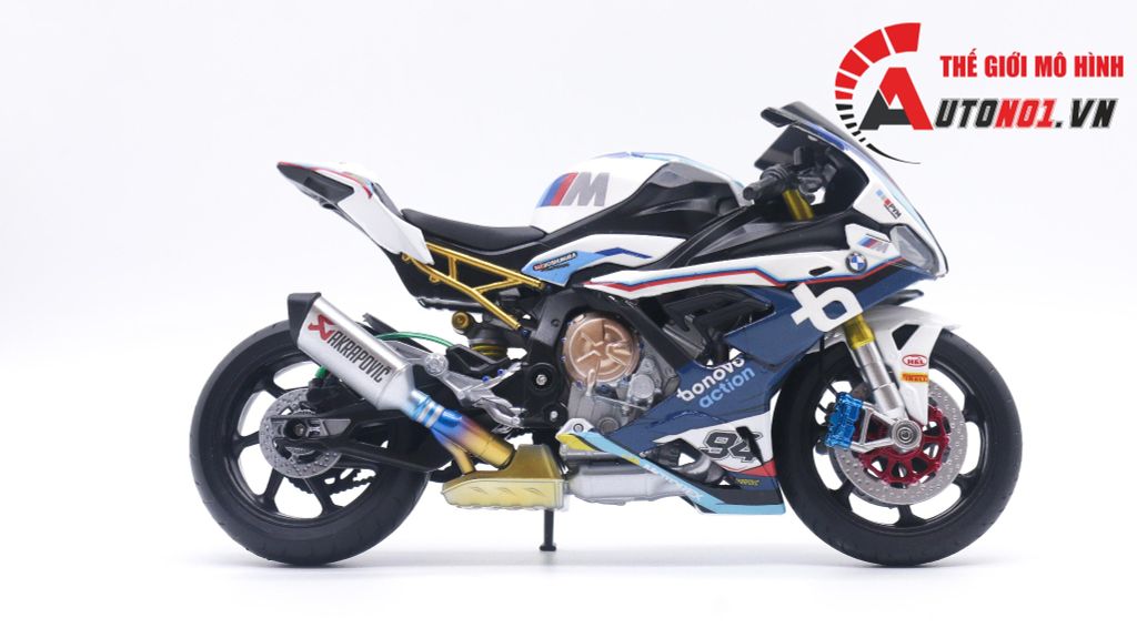 MÔ HÌNH XE BMW S1000RR 2020 RACE BONOVO ACTION WELLY 1:12 AUTONO1 D226I