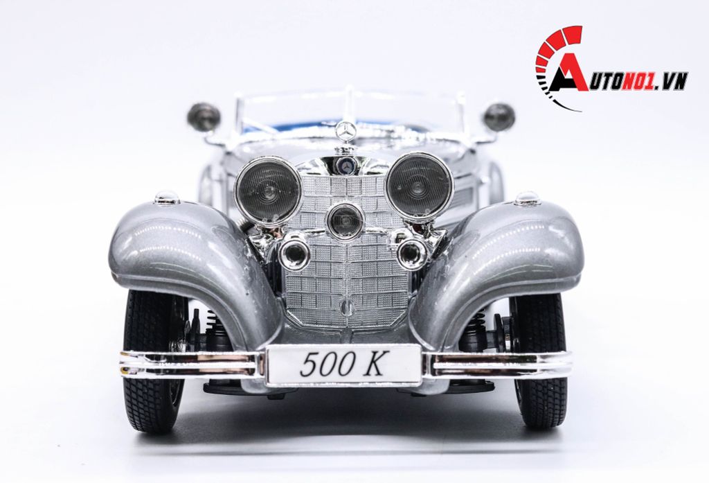 MÔ HÌNH XE MERCEDES BENZ 500K TYP SPECIAL ROADSTER 1936 GREY 1:18 MAISTO 3996