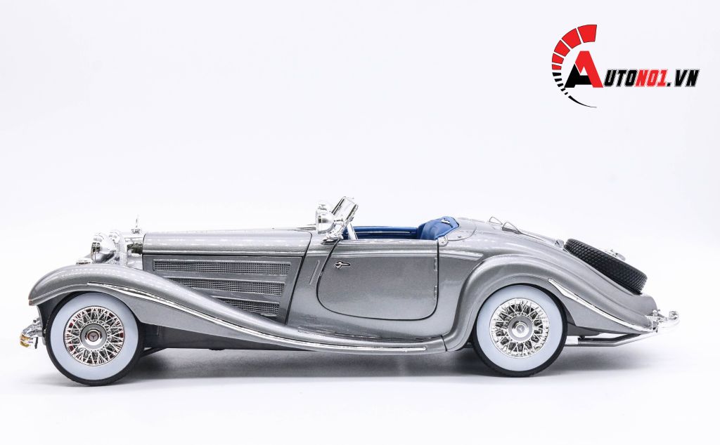 MÔ HÌNH XE MERCEDES BENZ 500K TYP SPECIAL ROADSTER 1936 GREY 1:18 MAISTO 3996