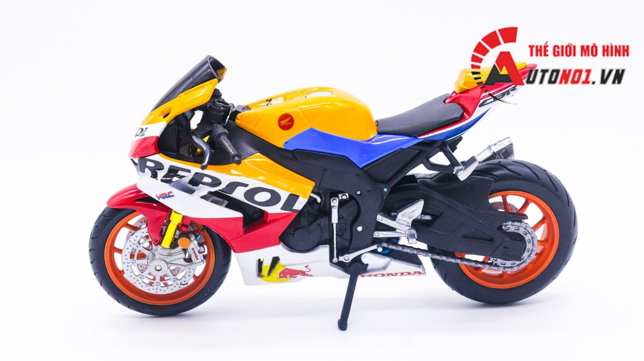  Mô hình xe độ Honda CBR1000RR custom Repsol độ pô akrapovic tỉ lệ 1:12 Autono1 D241D 