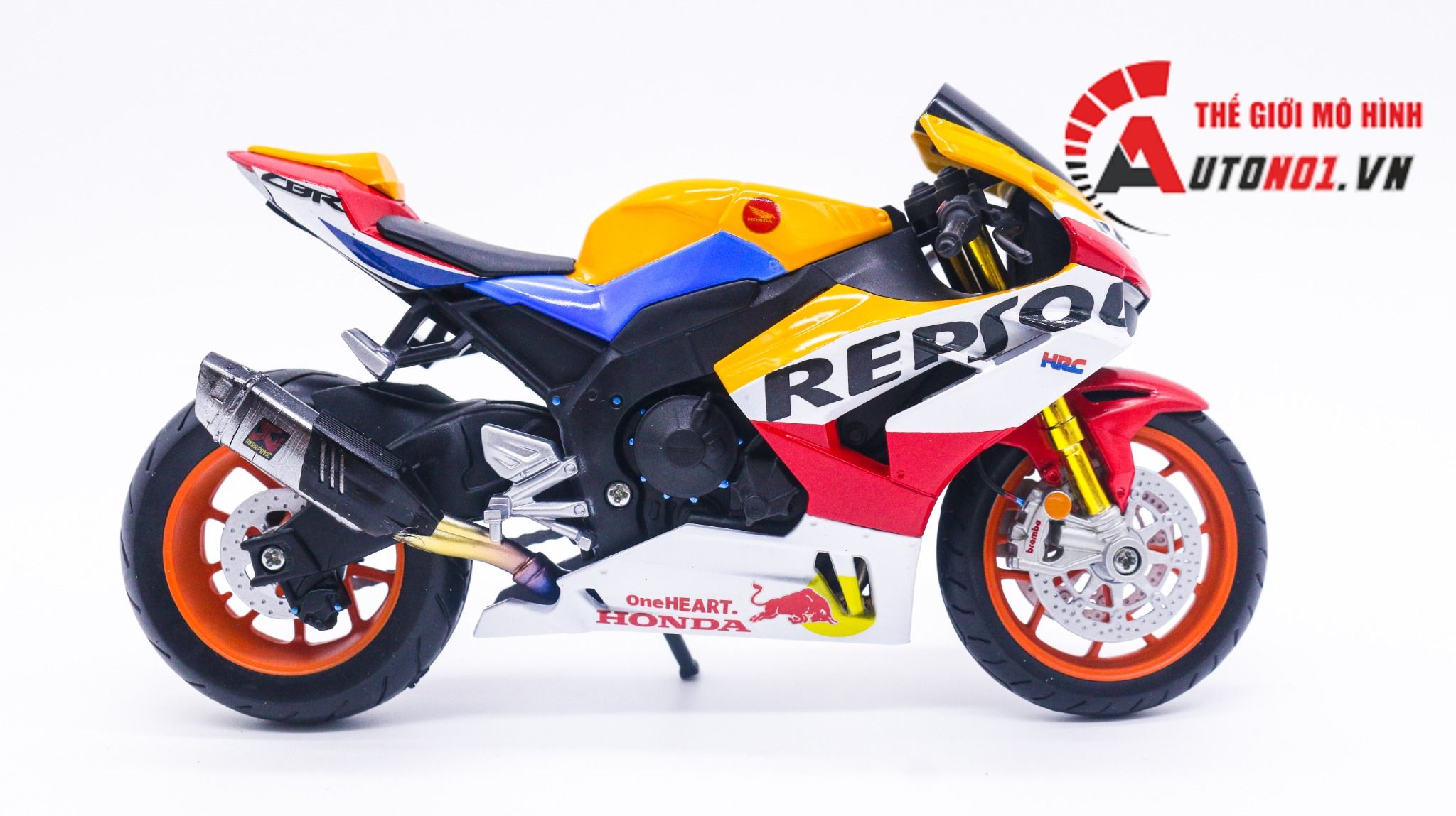  Mô hình xe độ Honda CBR1000RR custom Repsol độ pô akrapovic tỉ lệ 1:12 Autono1 D241D 