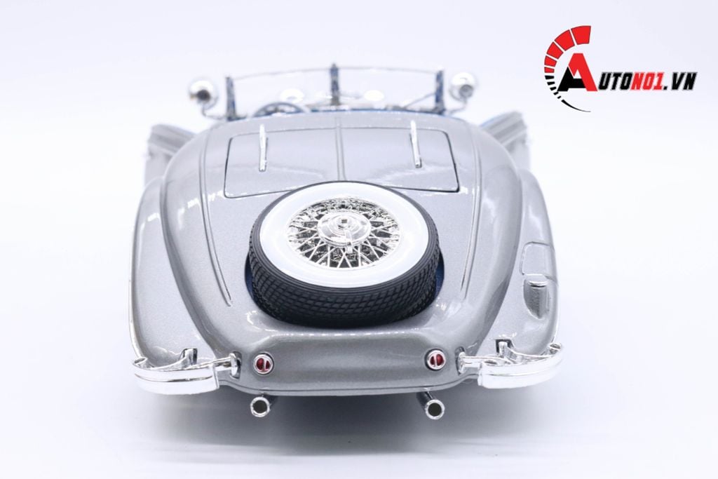 MÔ HÌNH XE MERCEDES BENZ 500K TYP SPECIAL ROADSTER 1936 GREY 1:18 MAISTO 3996