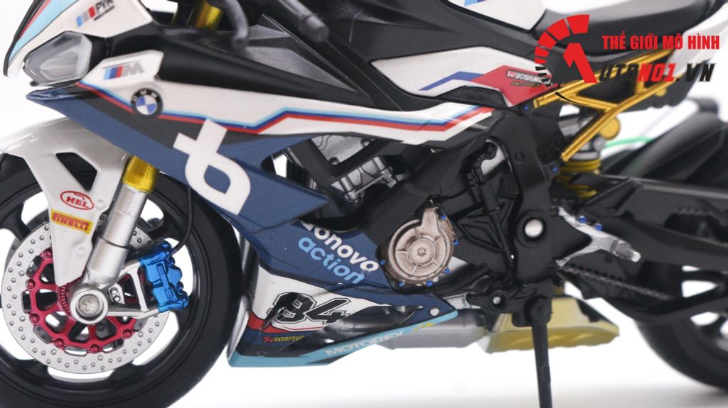 MÔ HÌNH XE BMW S1000RR 2020 RACE BONOVO ACTION WELLY 1:12 AUTONO1 D226I