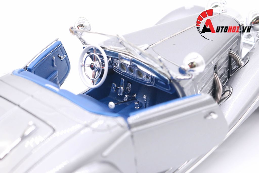 MÔ HÌNH XE MERCEDES BENZ 500K TYP SPECIAL ROADSTER 1936 GREY 1:18 MAISTO 3996