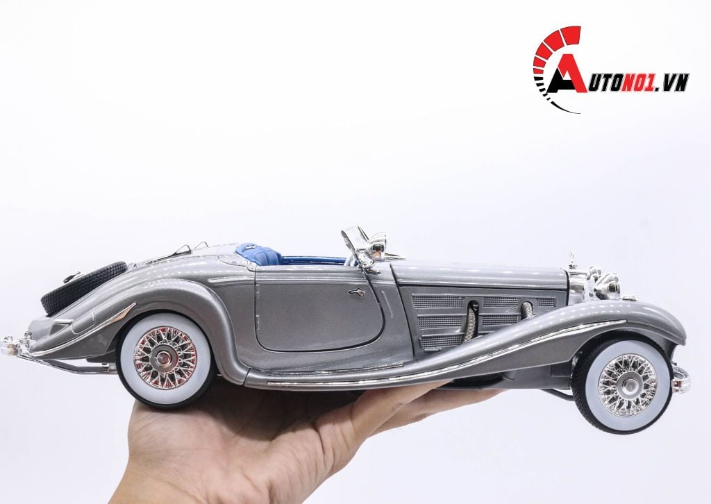 MÔ HÌNH XE MERCEDES BENZ 500K TYP SPECIAL ROADSTER 1936 GREY 1:18 MAISTO 3996