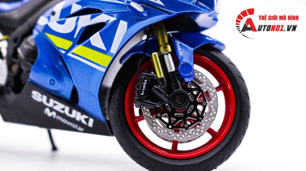 MÔ HÌNH XE ĐỘ SUZUKI GSX-R1000 ĐỘ MÂM - ĐỘ PÔ AR BLUE 1:12 AUTONO1 D117