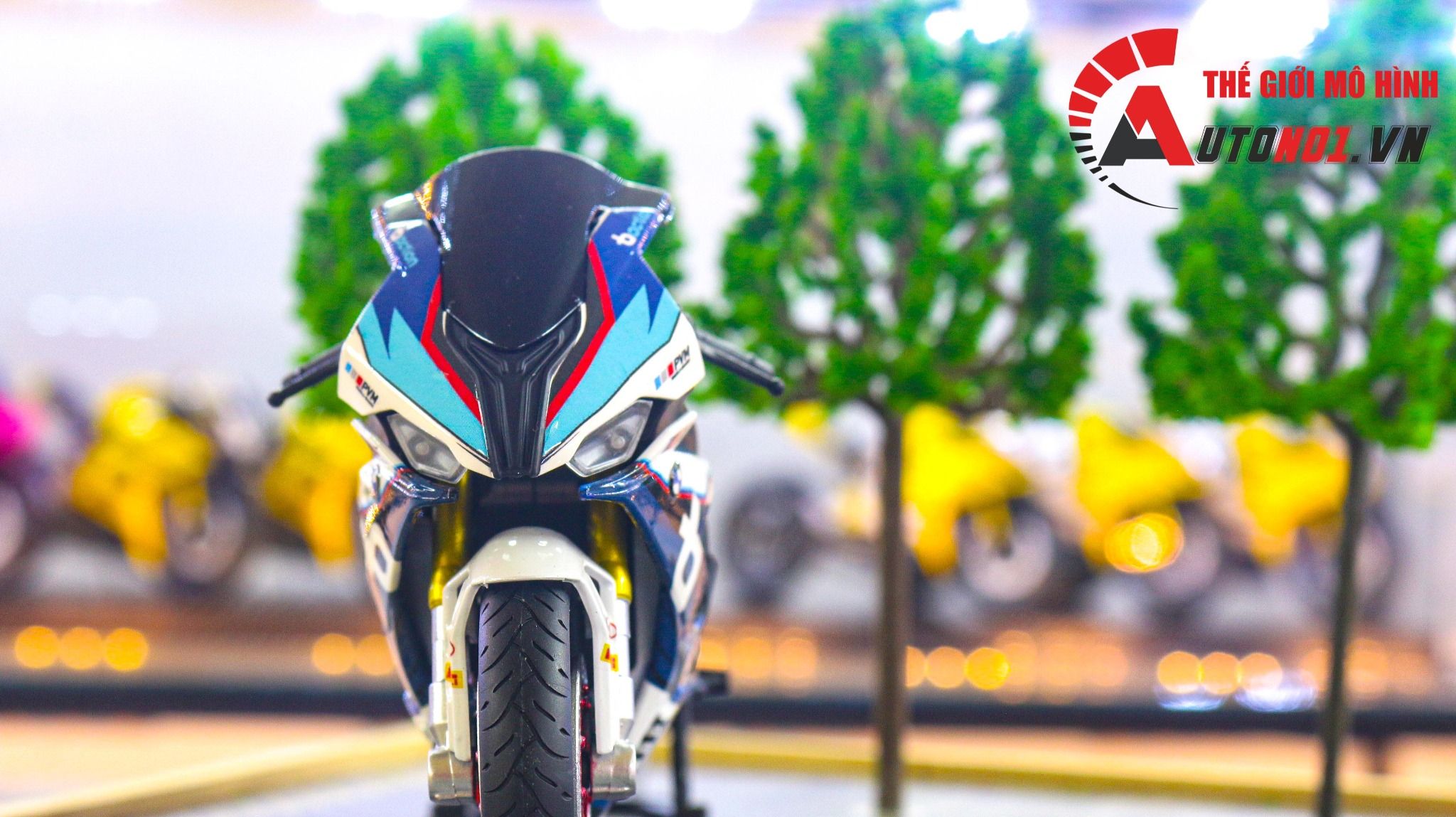  Mô hình xe độ Bmw S1000rr 2020 Race Bonovo Action tỉ lệ 1:12 Autono1 Welly D226I 