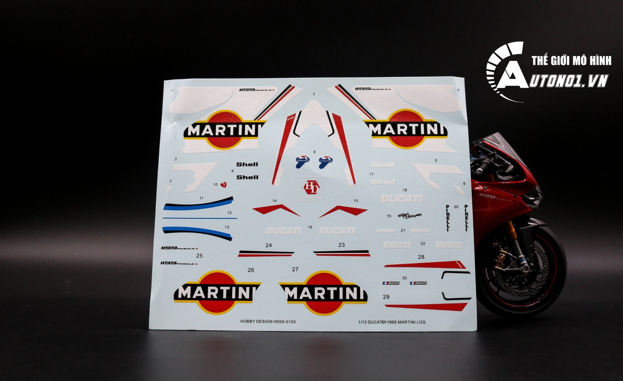 DECAL DUCATI 1199 MARTINI 1:12 HOBBY DESIGN HD04-0150 4672