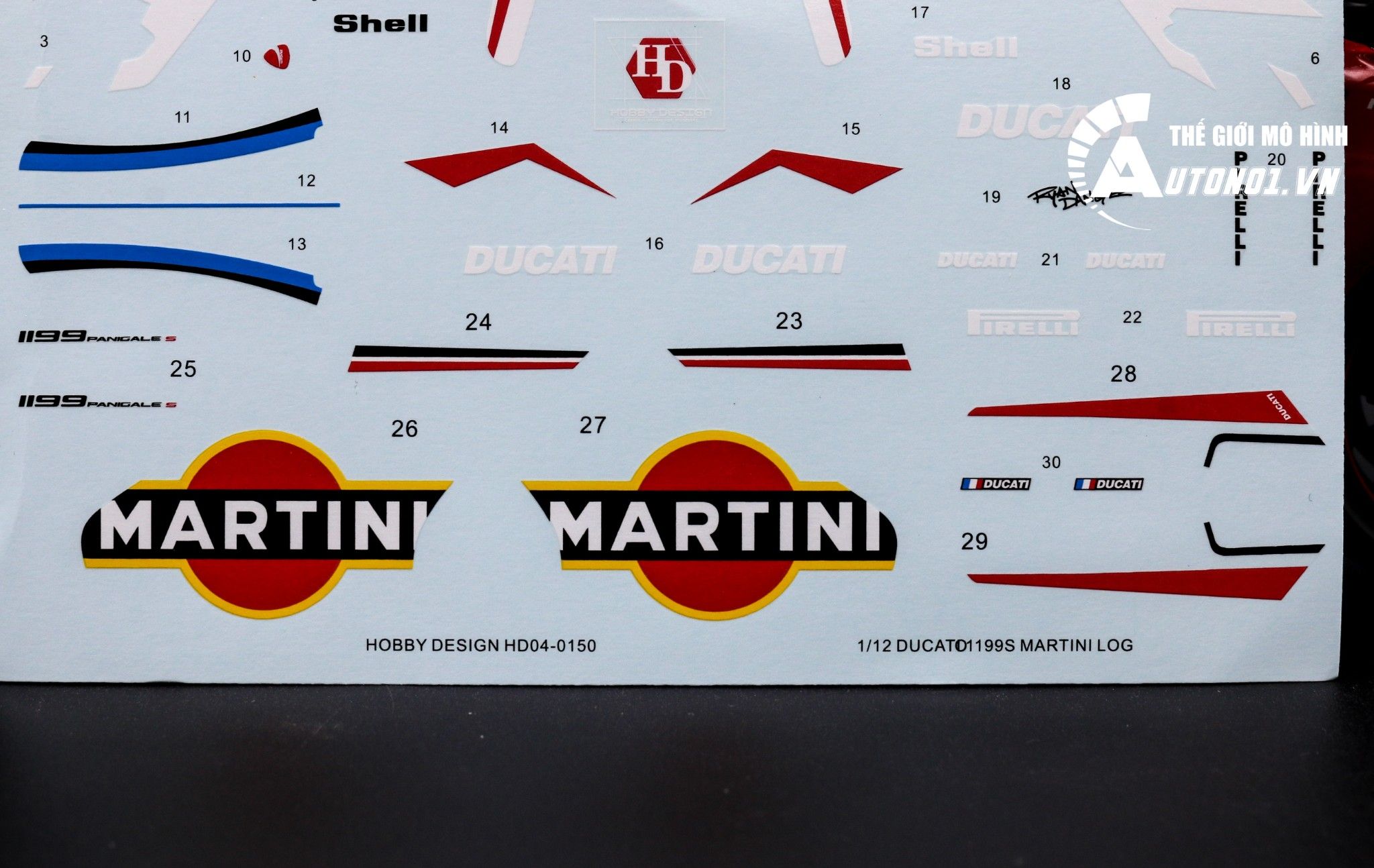  Decal Ducati 1199 Martini 1:12 Hobby Design Hd04-0150 4672 