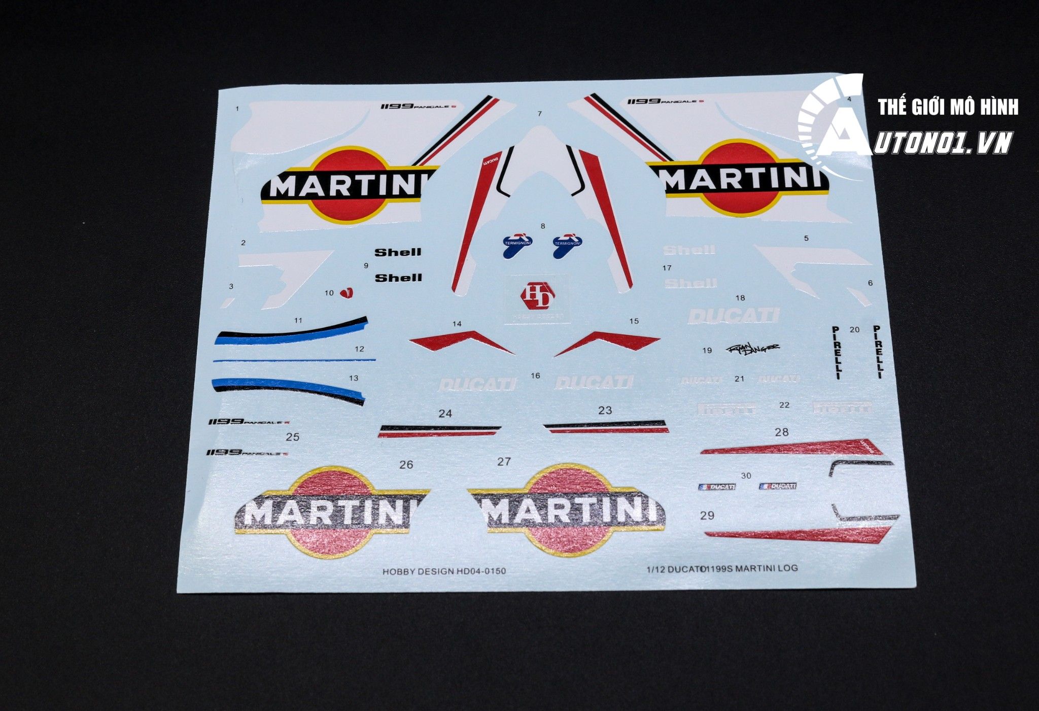  Decal Ducati 1199 Martini 1:12 Hobby Design Hd04-0150 4672 