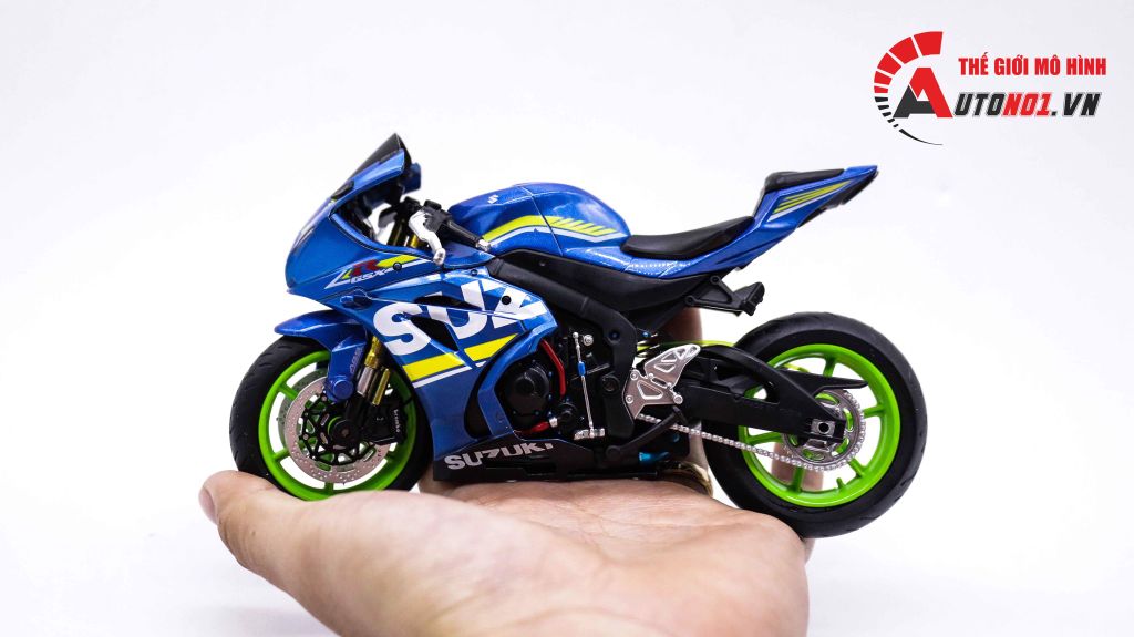 MÔ HÌNH XE ĐỘ SUZUKI GSX-R1000 ĐỘ MÂM - ĐỘ PÔ AR BLUE 1:12 AUTONO1 D117