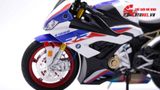  Mô hình xe độ Bmw S1000rr White Blue 2020 độ Pô 1:12 Autono1 Alloy D160E 