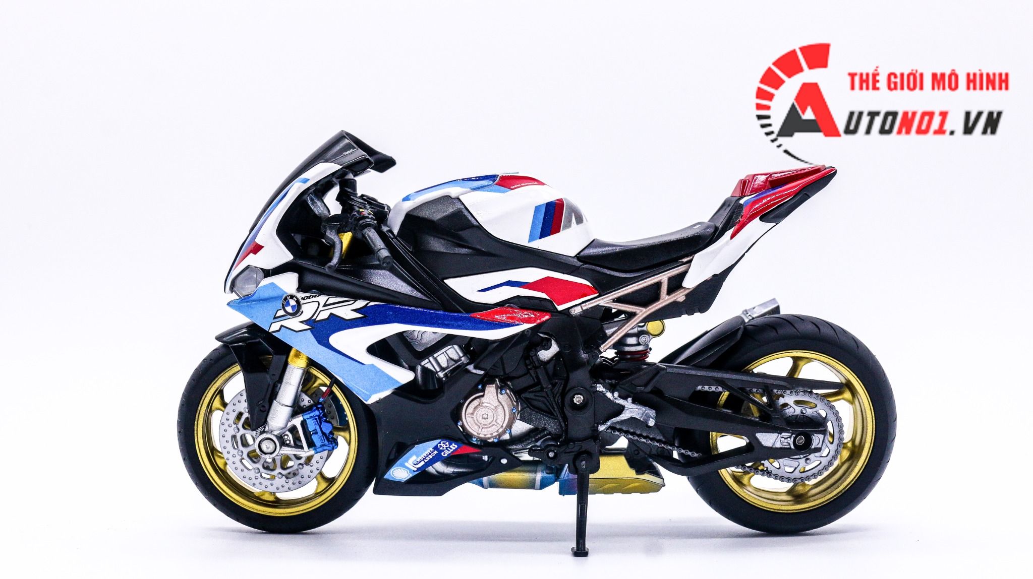  Mô hình xe độ Bmw S1000RR 2020 SBK Racing độ pô 1:12 Autono1 Welly D226O 