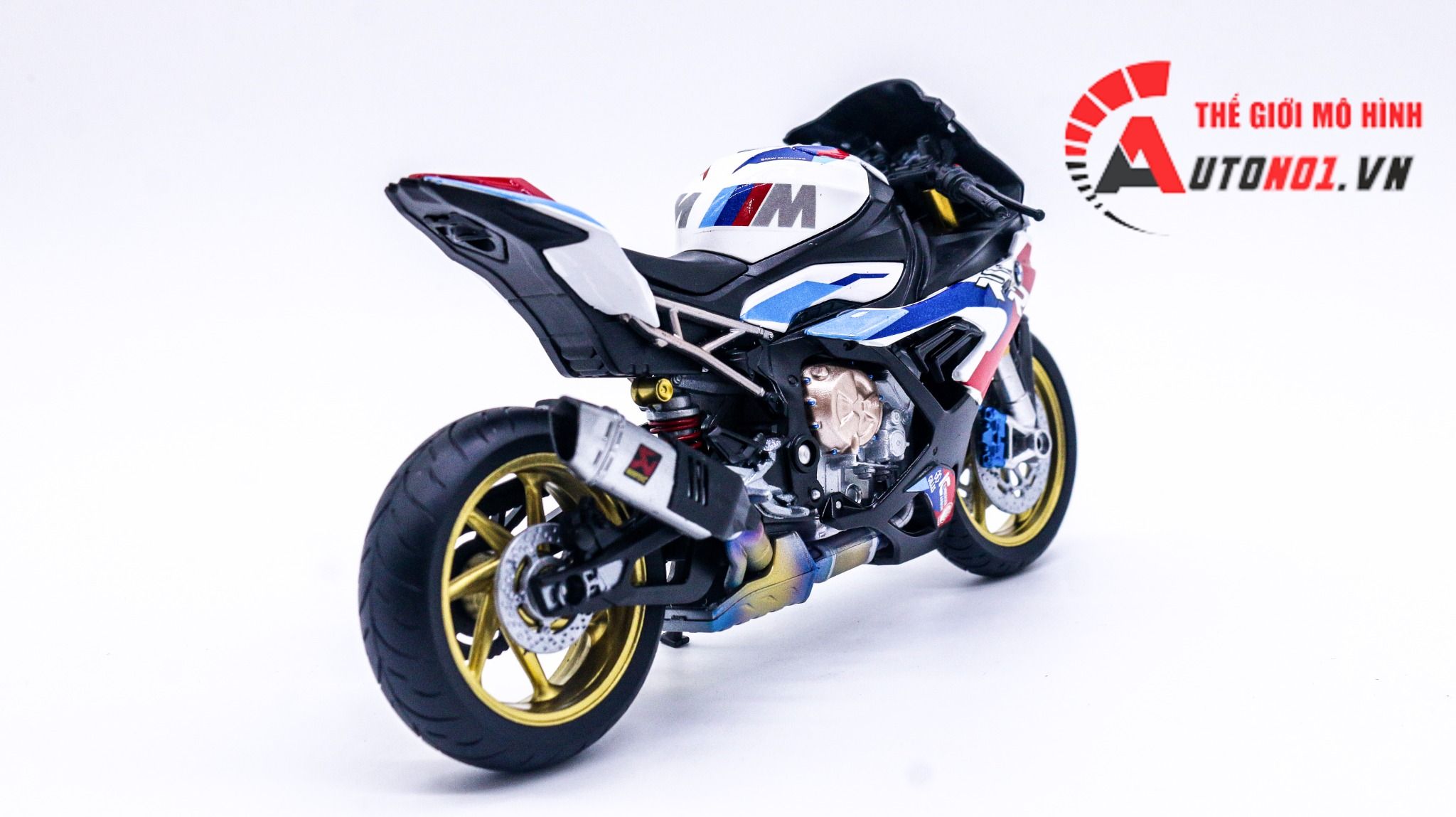  Mô hình xe độ Bmw S1000RR 2020 SBK Racing độ pô 1:12 Autono1 Welly D226O 