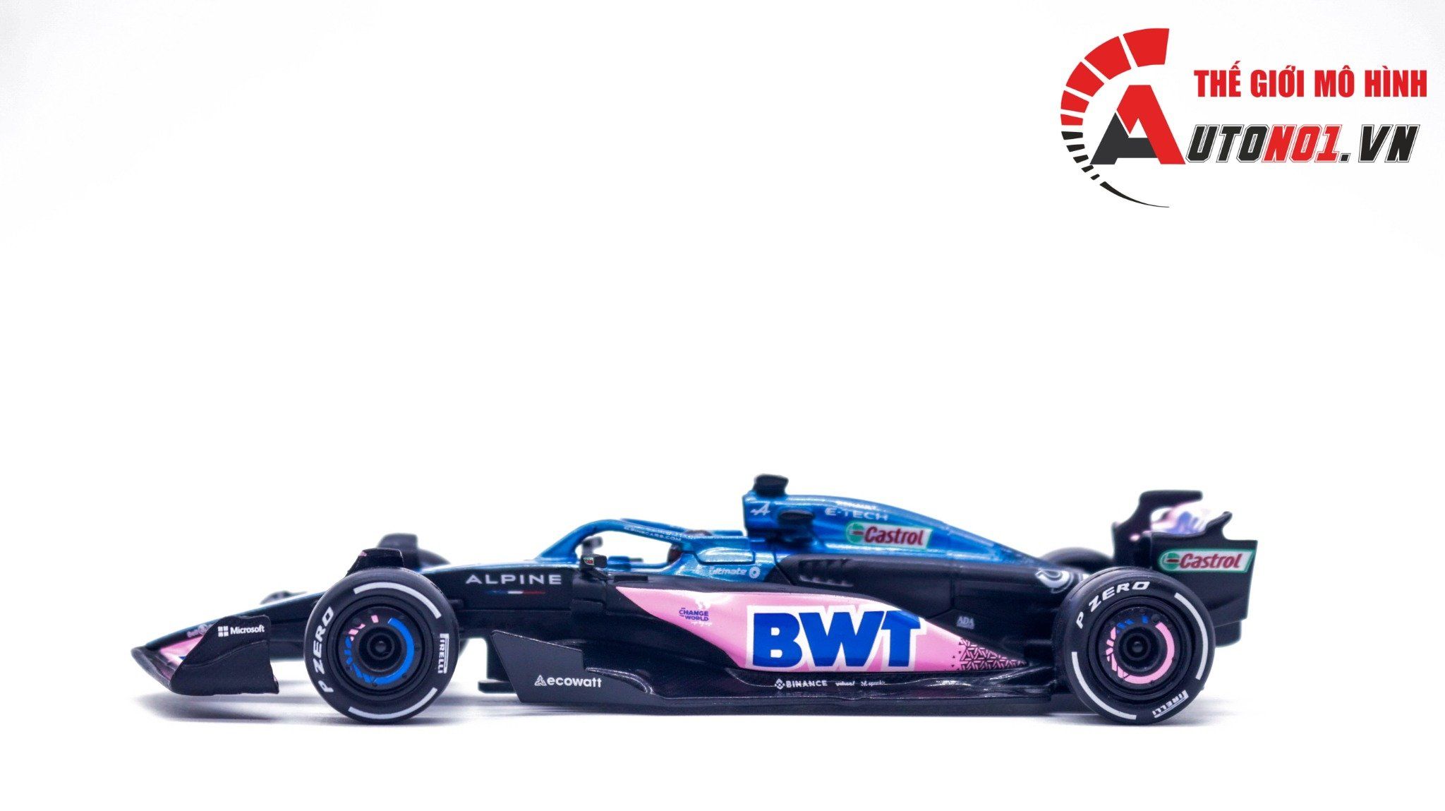  Mô hình xe đua F1 Formula BMW BWT Alpine 2023 hộp mica có figure tỉ lệ 1:43 Bburago OT325 