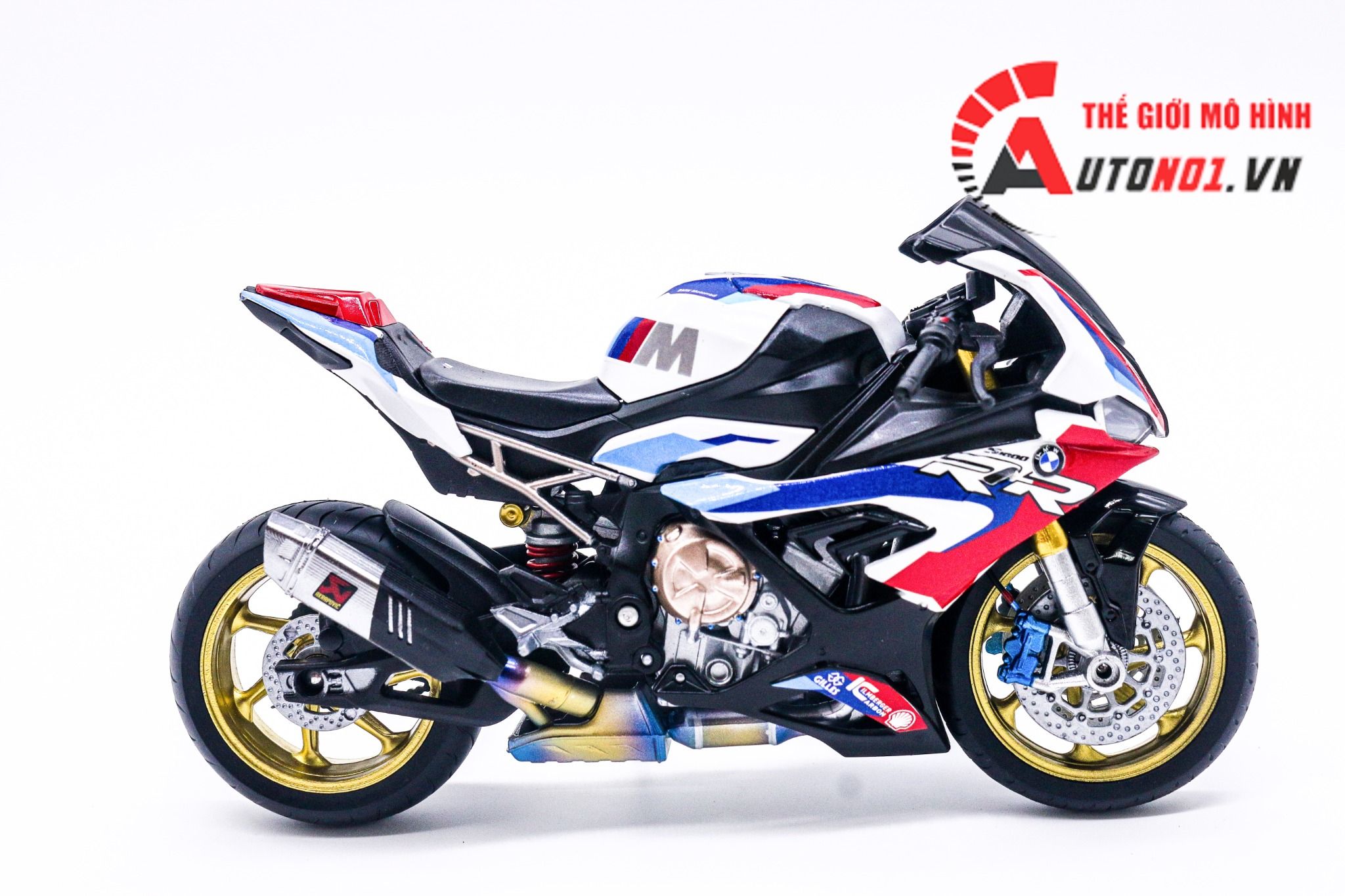  Mô hình xe độ Bmw S1000RR 2020 SBK Racing độ pô 1:12 Autono1 Welly D226O 