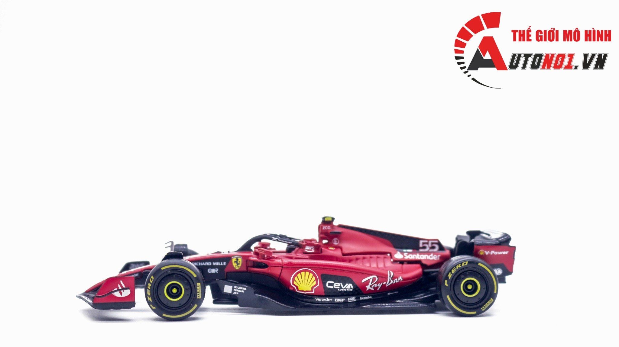  Mô hình xe đua F1 Formula Ferrari SF23 2023 hộp mica có figure tỉ lệ 1:43 Bburago OT323 