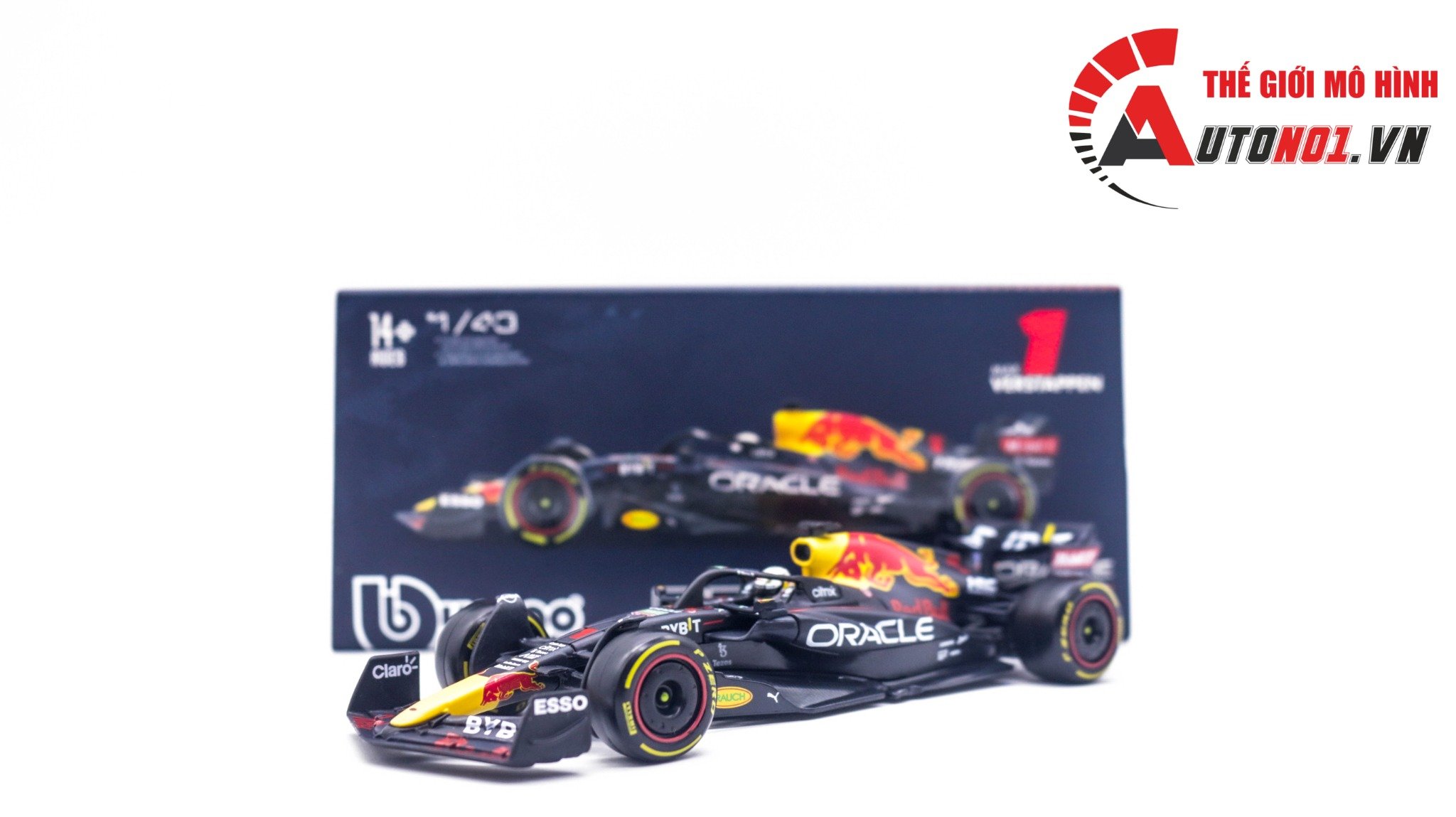  Mô hình xe đua F1 Formula Honda Red bull RB18 2022 hộp mica có figure tỉ lệ 1:43 Bburago OT326 