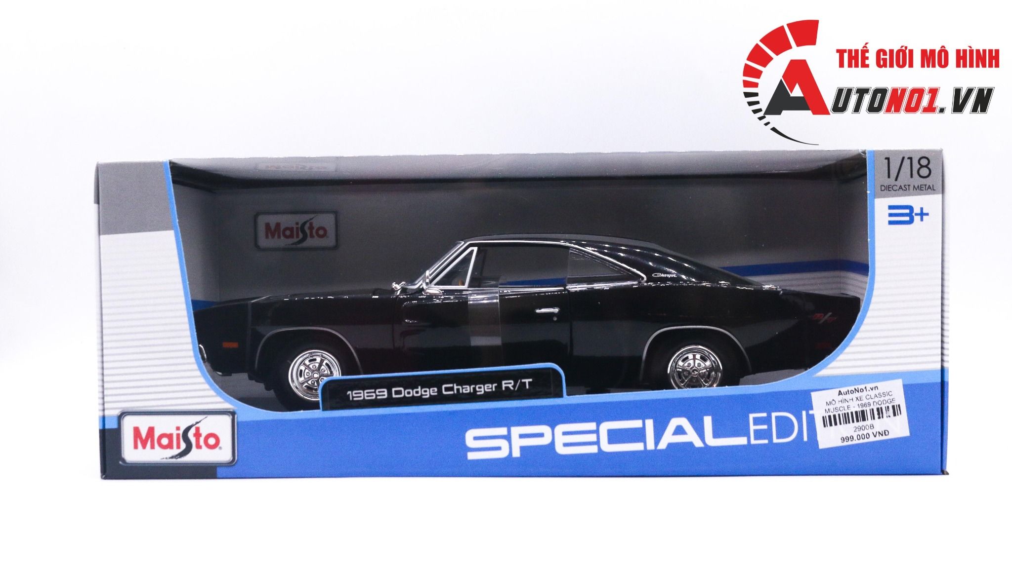  Mô hình xe classic muscle - 1969 Dodge Charger 1:18 Maisto 2900 