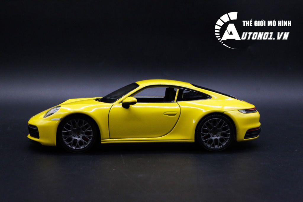 MÔ HÌNH XE PORSCHE 911 CARRERA 4S YELLOW 1:24 WELLY 7250