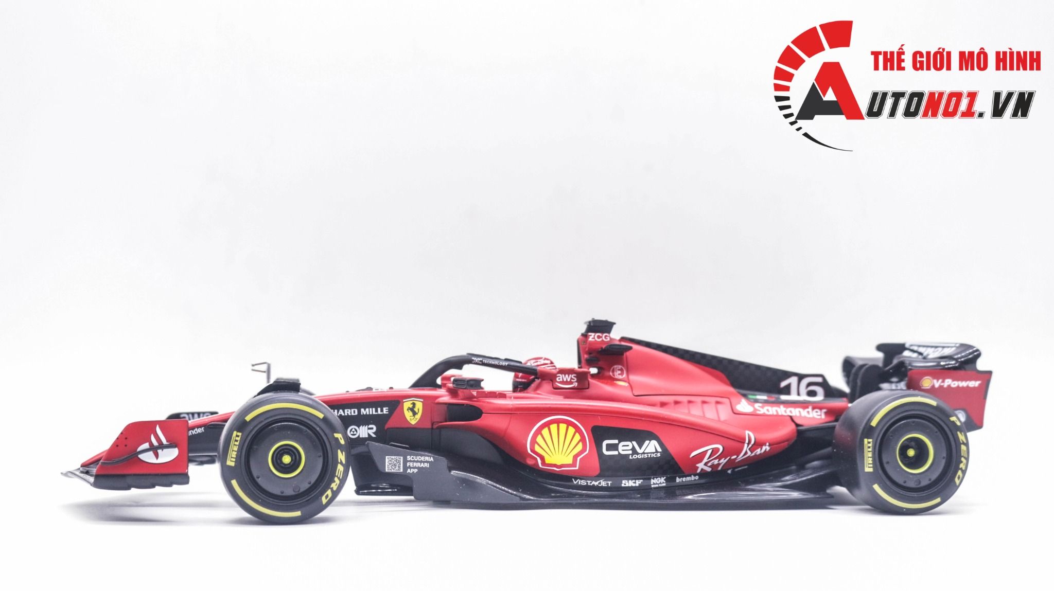  Mô hình xe đua F1-75 Ferrari Formula Racing SF23 2023 tỉ lệ 1:18 Bburago OT285 