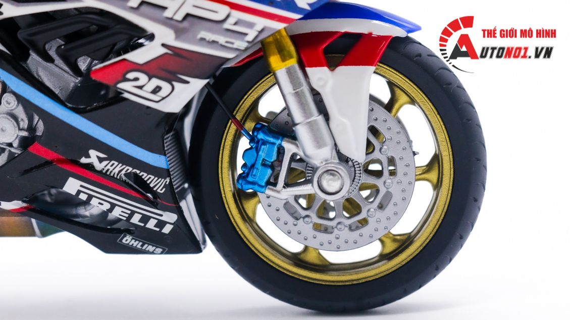  Mô hình xe độ Bmw S1000rr Hp4 Tyco độ pô 1:12 Autono1 Welly D226Q 