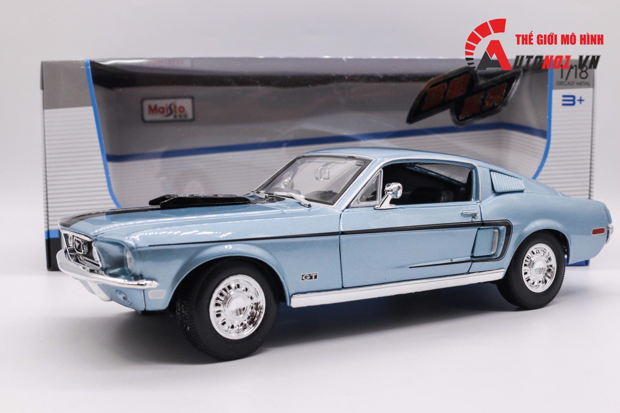  Mô hình xe Ford Mustang Gt Cobra Jet 1968 1:18 Maisto 6655 