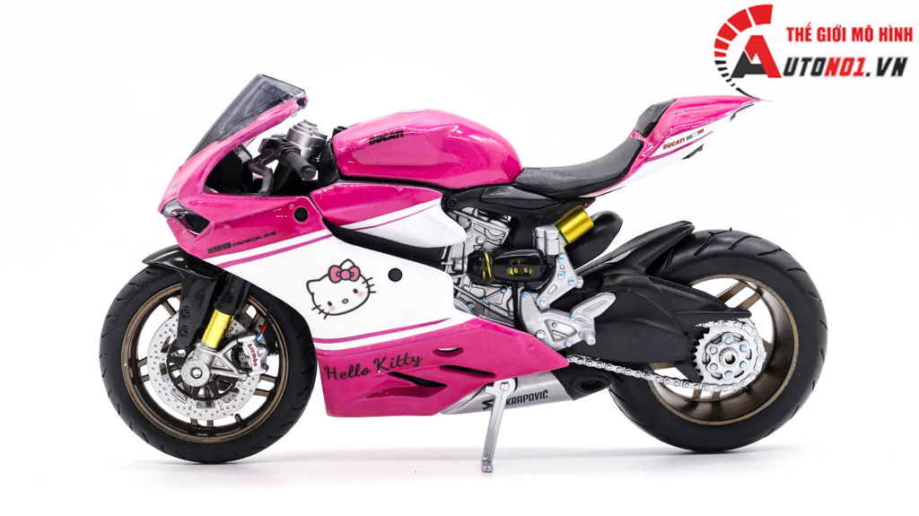 DECAL NƯỚC ĐỘ DUCATI 1199 HELLO KITTY PINK WHITE TỈ LỆ 1:12 AUTONO1 DC601B