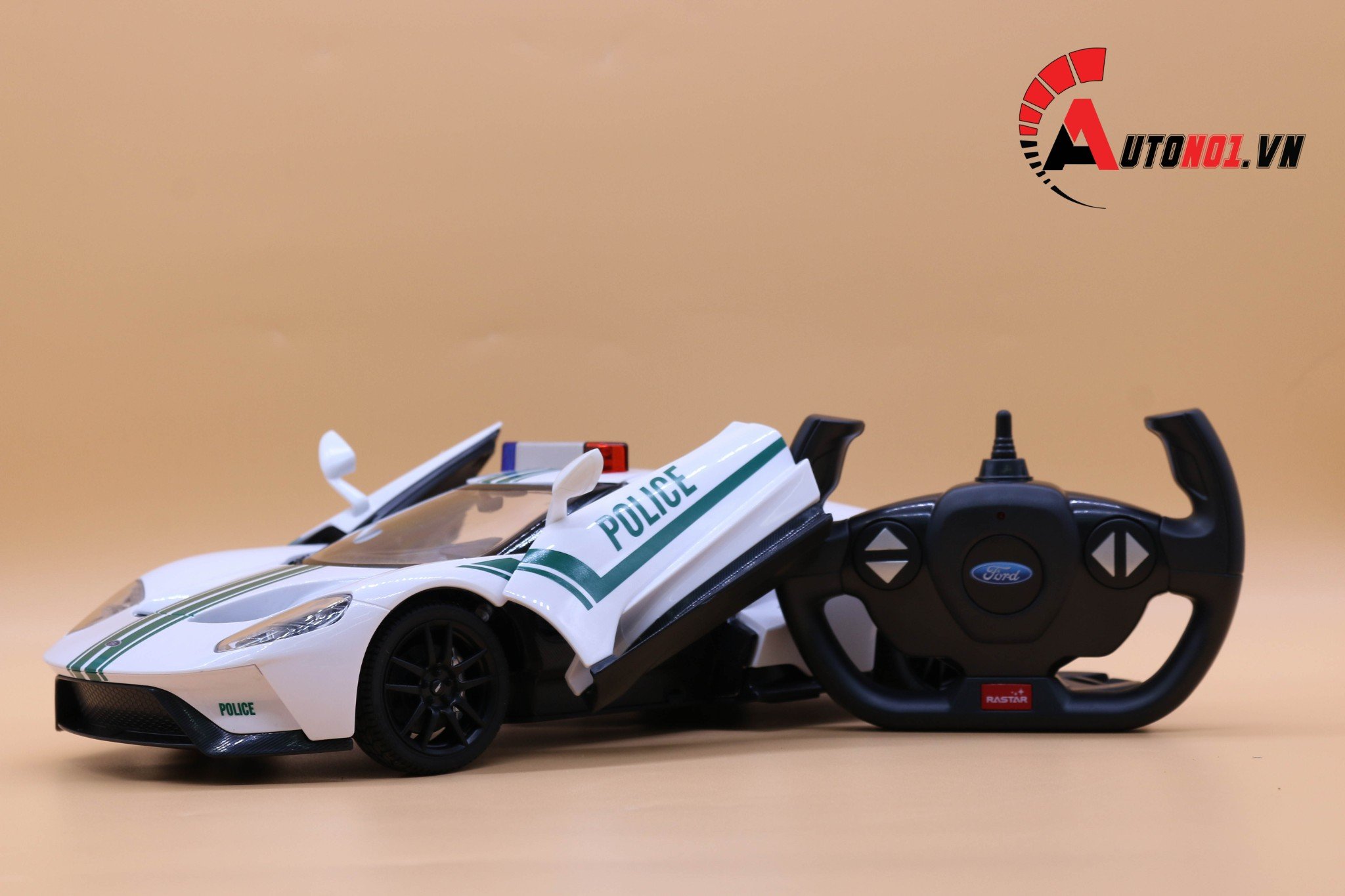 MÔ HÌNH XE ĐIỀU KHIỂN Ô TÔ FORD GT POLICE WHITE 1:14 RASTAR