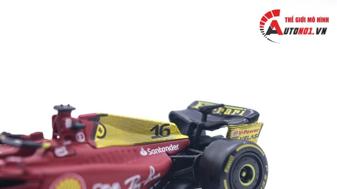  Mô hình xe đua F1-75 Ferrari Formula Racing 2022 #16 Charles Leclerc tỉ lệ 1:43 Bburago OT002 