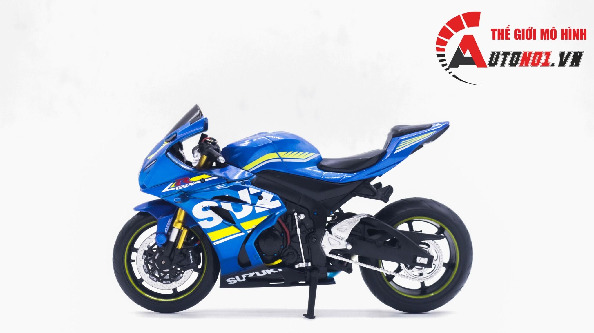  Mô hình xe độ Suzuki Gsx-R1000 Mâm độ pô Blue 1:12 Autono1 MSZ D110B 