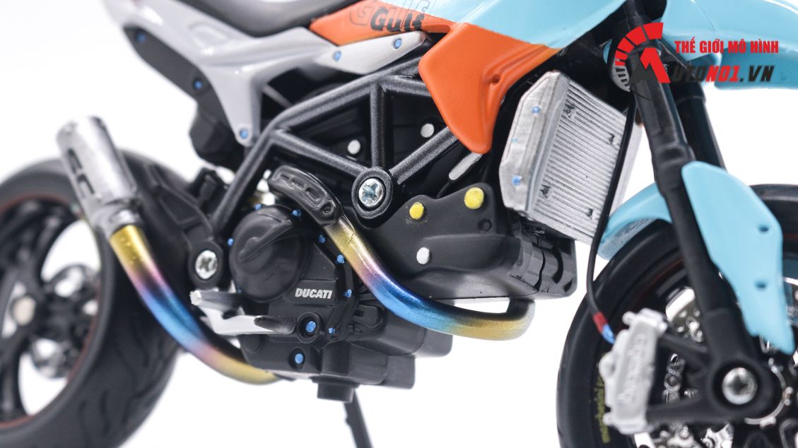  Mô hình xe độ Ducati Hyper Motard Maisto Gulf Ver Pô SC project 1:12 Autono1 Maisto D146A 