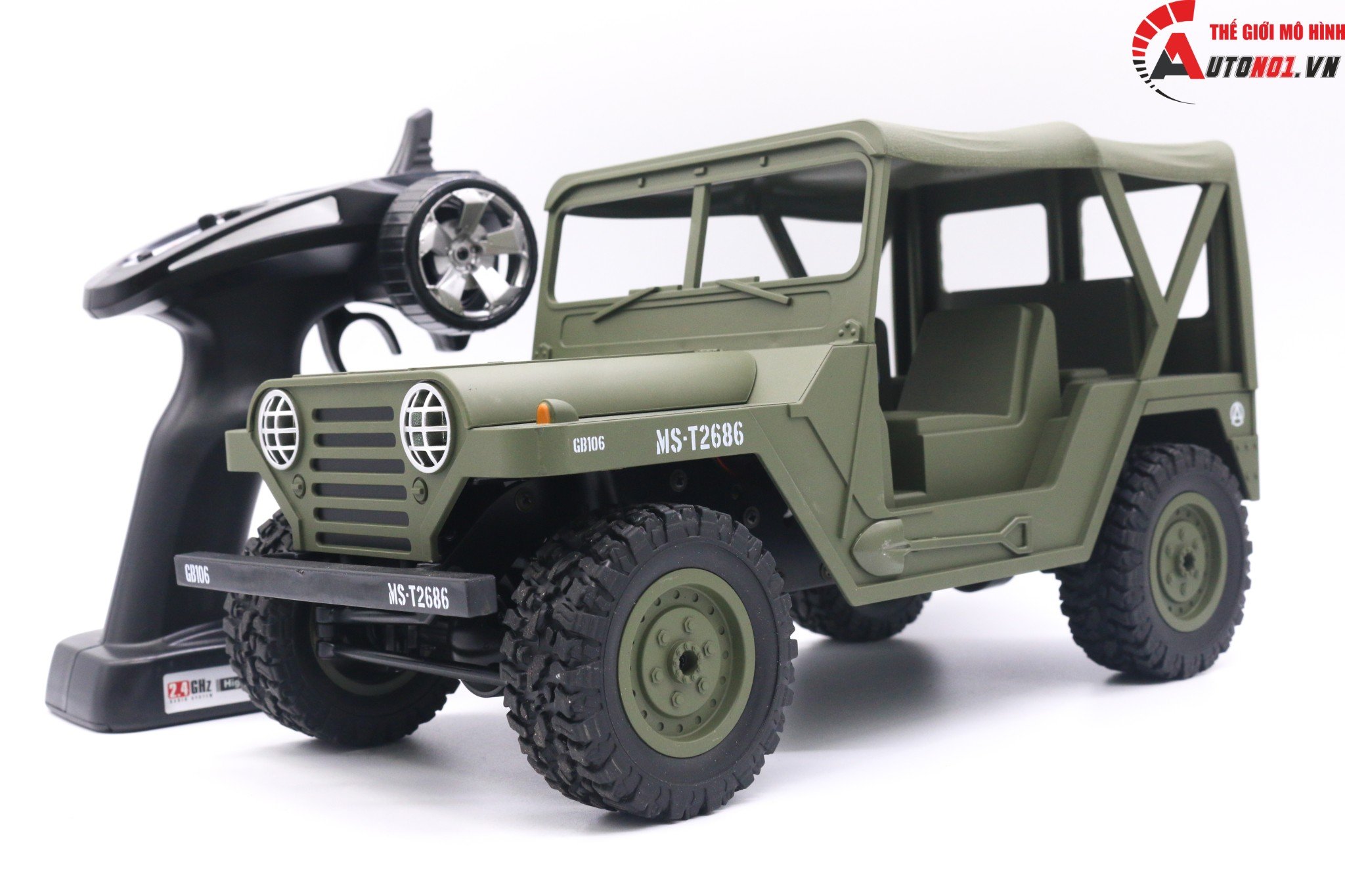 MÔ HÌNH XE ĐIỀU KHIỂN BG1522 JEEP OF ROAD GREEN TỈ LỆ 1:14 6601