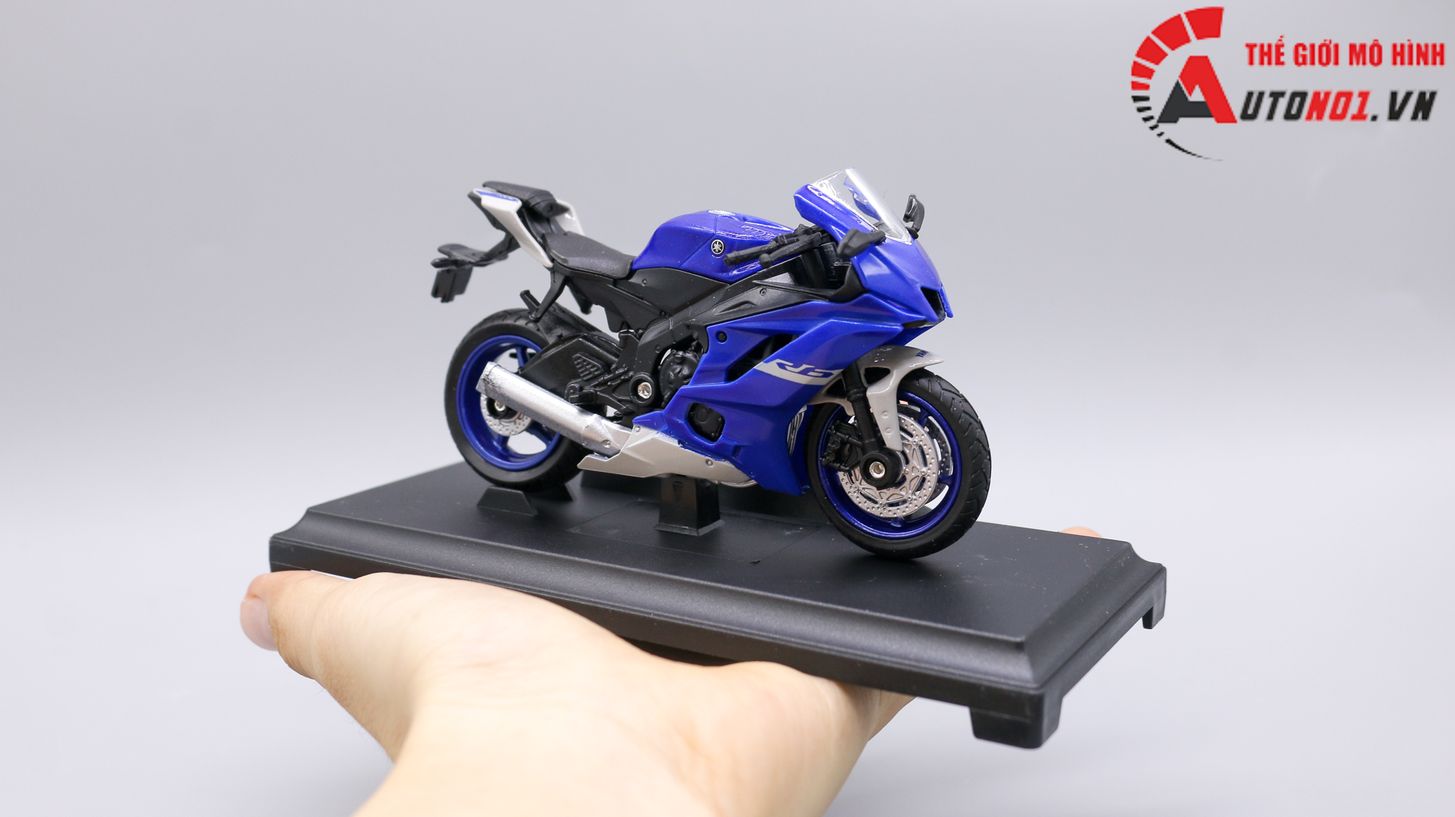  Mô hình xe Yamaha yzr r6 blue 1:18 Welly 7814 