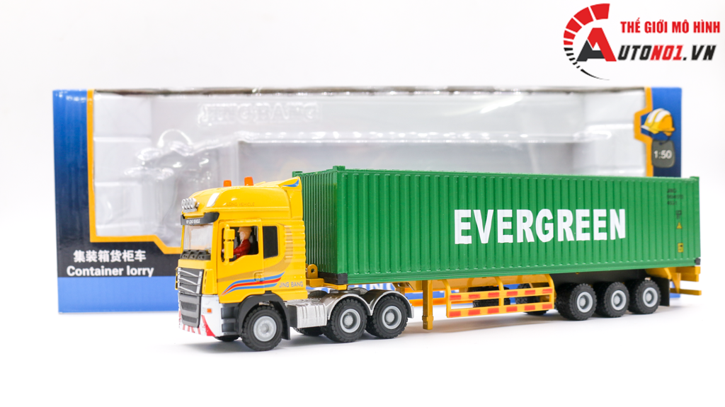 MÔ HÌNH XE CONTAINER CHỞ HÀNG 1:50 JINGBANG 7877A